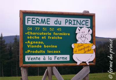 Panneau d'accueil à la ferme du Prince